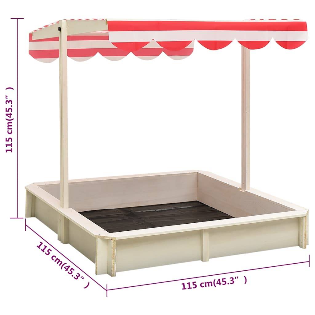 Maison Chic - Bac à sable - Maison de jeu pour enfants et toit réglable Bois de sapin Blanc et rouge UV50 - Image 7
