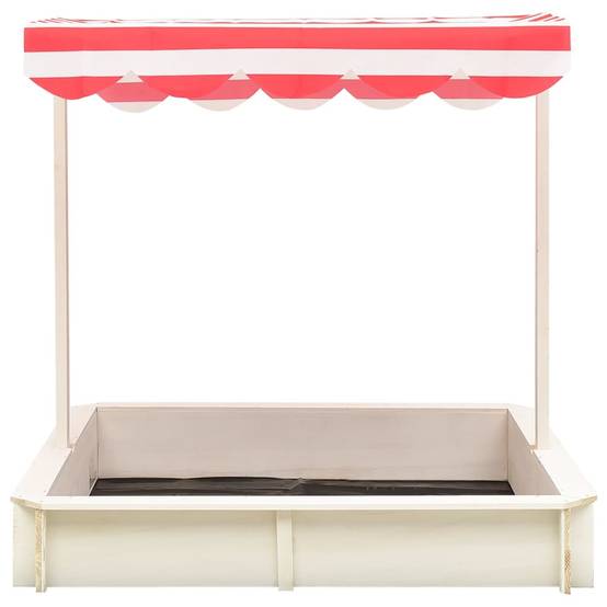 Maison Chic - Bac à sable - Maison de jeu pour enfants et toit réglable Bois de sapin Blanc et rouge UV50 - Image 1