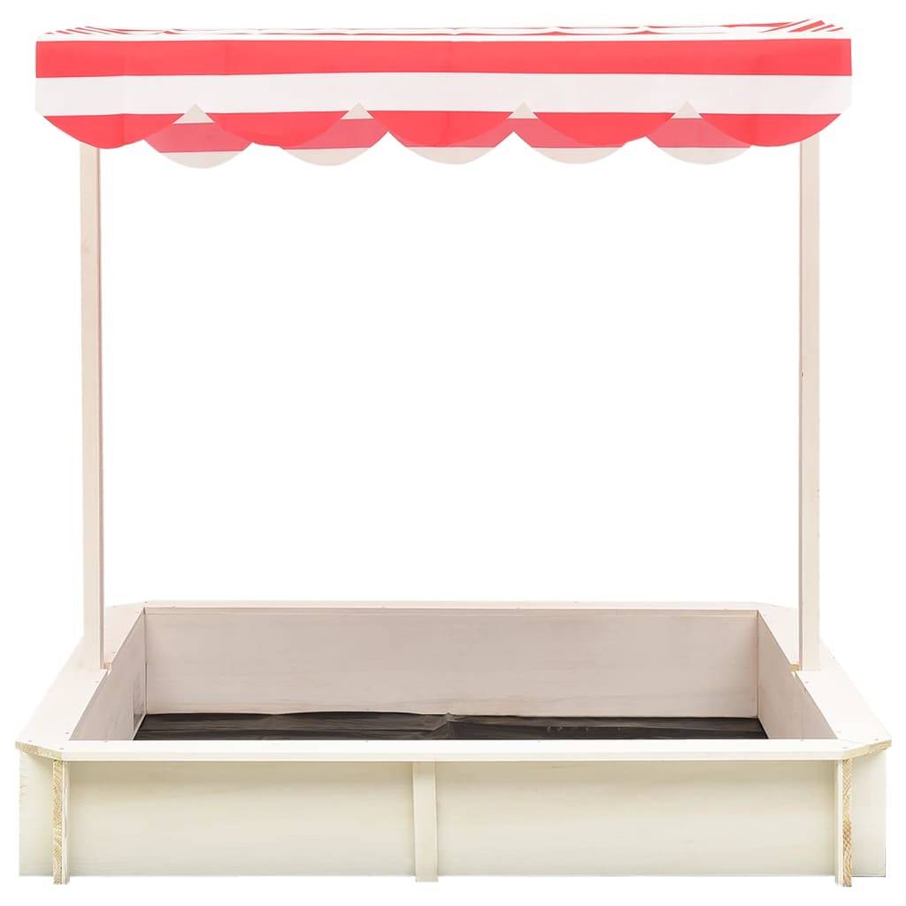 Maison Chic - Bac à sable - Maison de jeu pour enfants et toit réglable Bois de sapin Blanc et rouge UV50 - Image 1