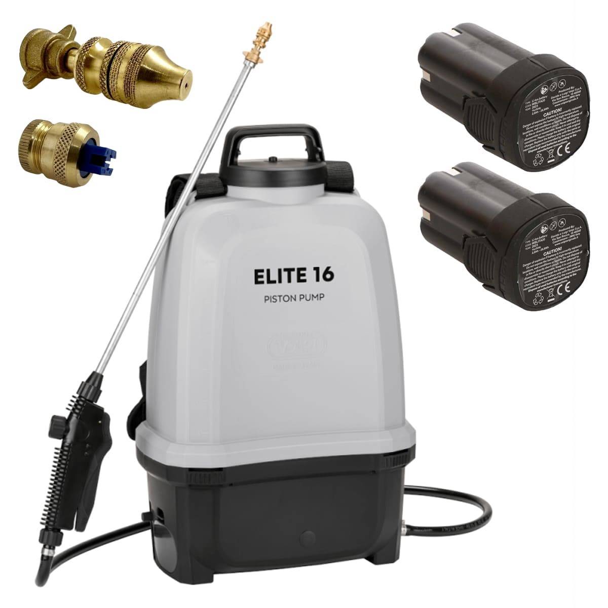Pulverisateur Électrique à Batterie 16L 8 Bar 2 Batteries Lithium Chargeur Végetaux Toiture VOLPI
