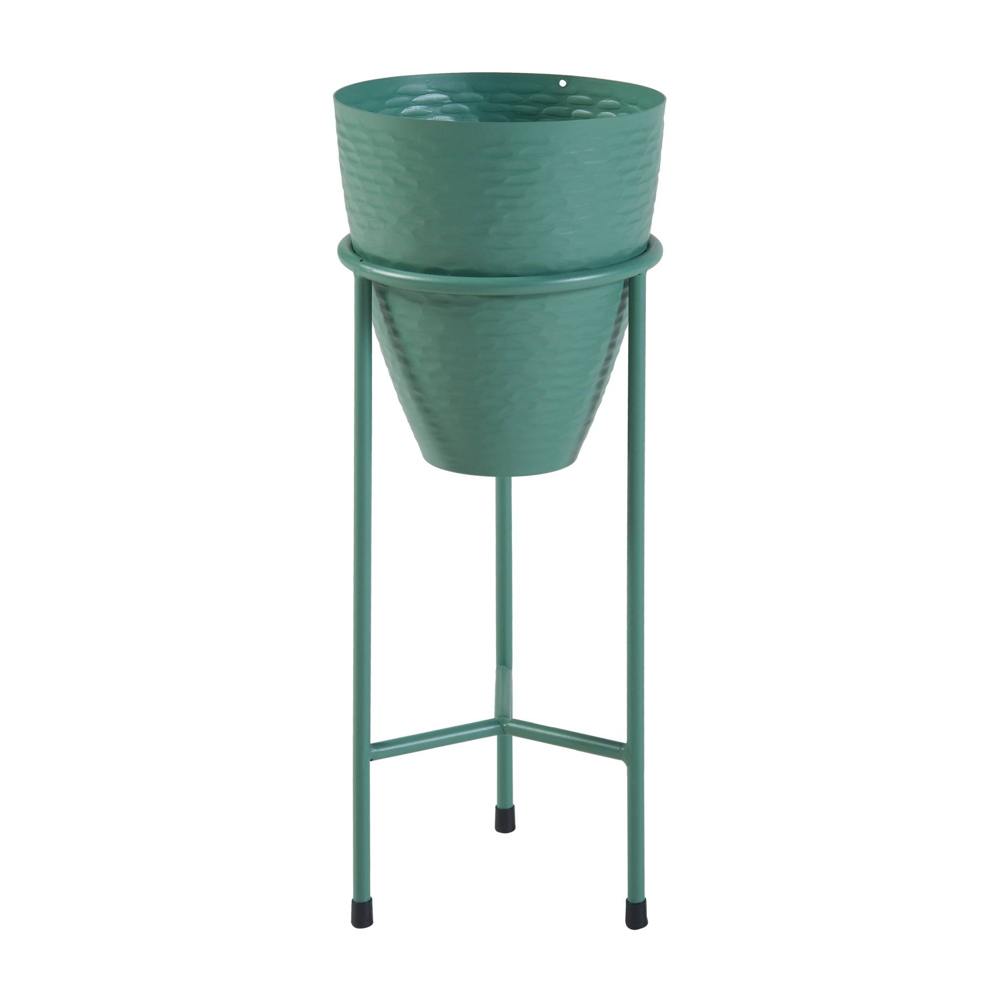 Helloshop26 - Porte-plantes style intemportel support 41 x 16 cm métal vert - Image 1