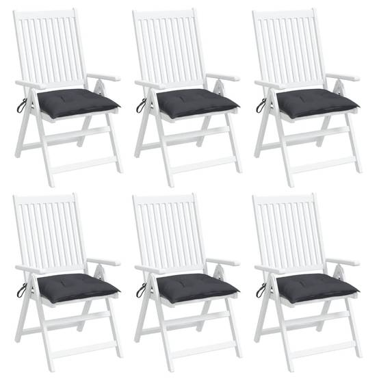 Lot de 6 Galettes de Chaise 50x50 Tissu Oxford Confortables avec Liens pour Extérieur Anthracite – ComfortXL Outdoor Living - Image 4