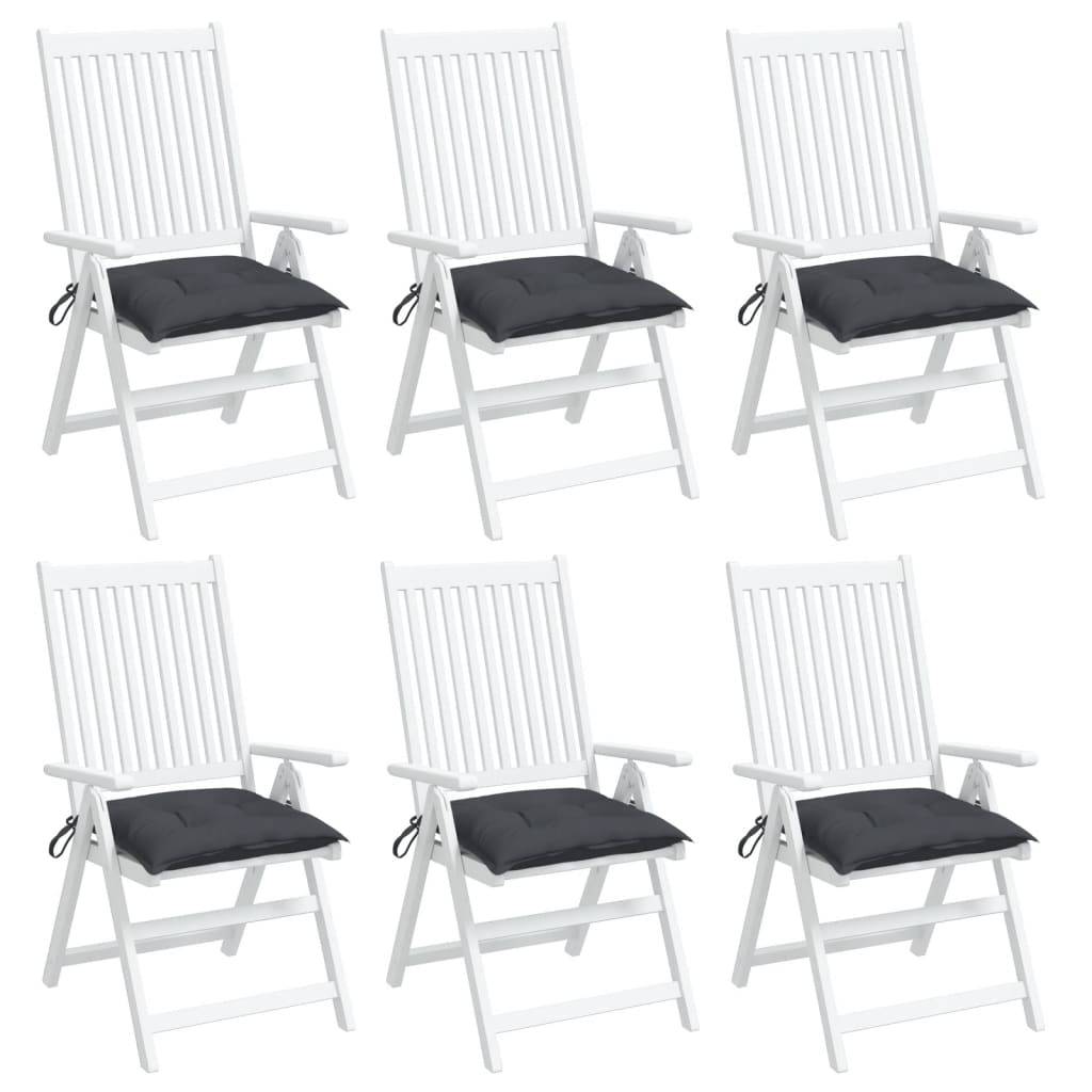 Lot de 6 Galettes de Chaise 50x50 Tissu Oxford Confortables avec Liens pour Extérieur Anthracite – ComfortXL Outdoor Living - Image 4