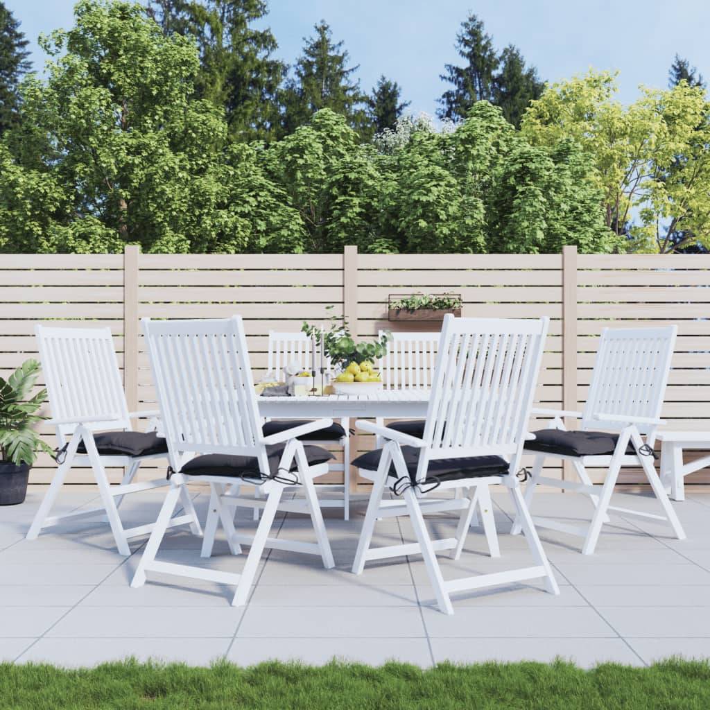 Lot de 6 Galettes de Chaise 50x50 Tissu Oxford Confortables avec Liens pour Extérieur Anthracite – ComfortXL Outdoor Living - Image 1