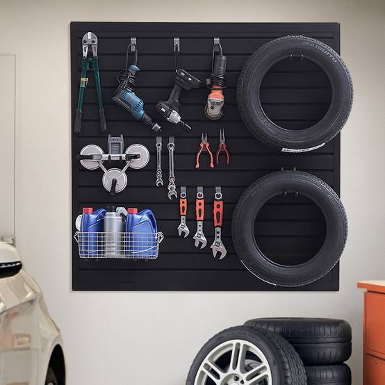 VEVOR Panneau mural garage 1230x1235 mm, PVC, noir modulaire. - Image 8