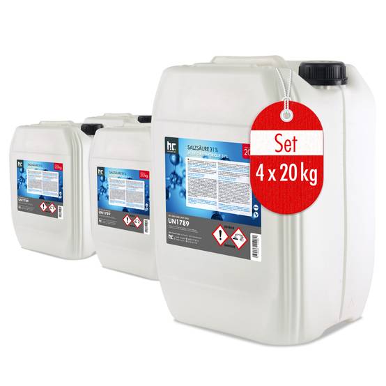 Acide chlorhydrique 29-32% Höfer Chemie® en bidon de 20 KG x 4 - Image 1