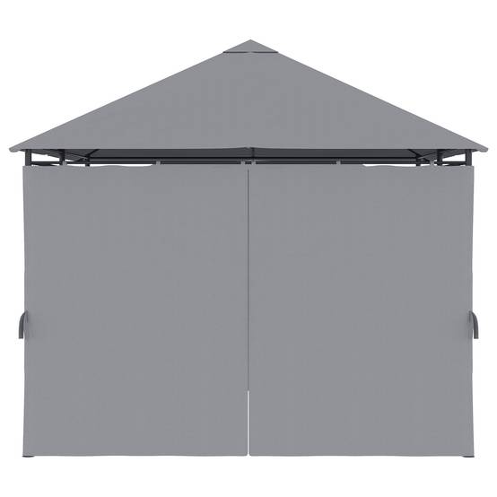 Tonnelle de jardin métal rideaux amovibles terrasse toit imperméable 3x4m gris - ComfortXL Outdoor Living - Image 9