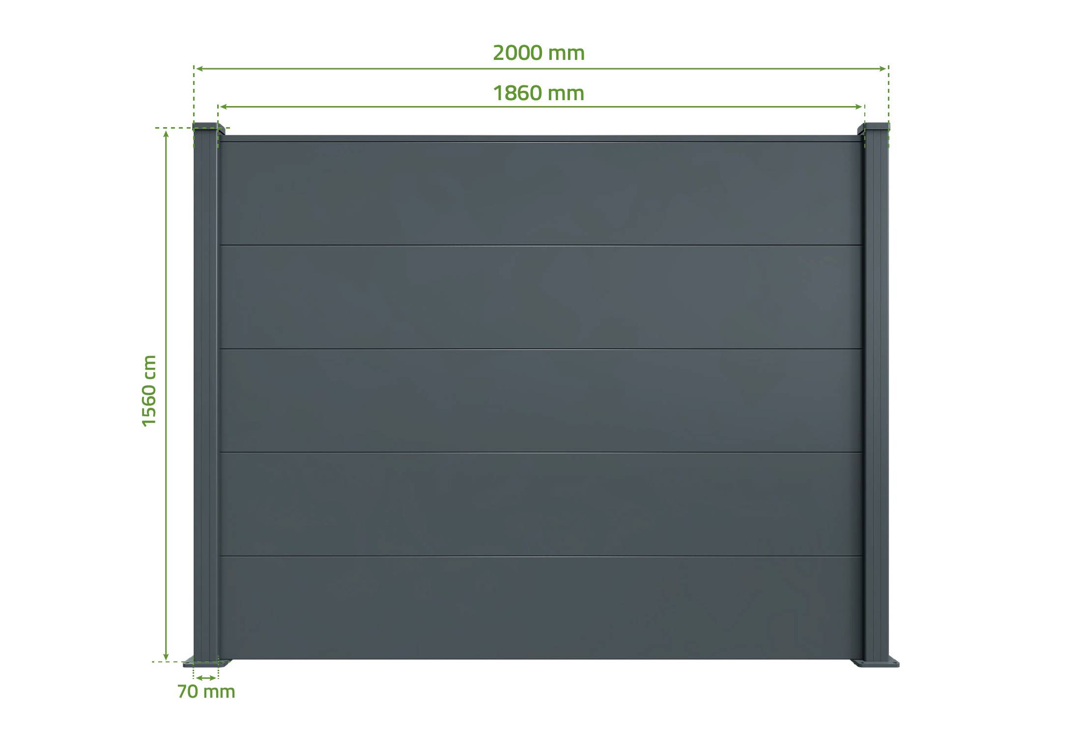 CASANOOV - Clôture aluminium lames larges 10m H.150 gris anthracite - ALPIS - Image 5