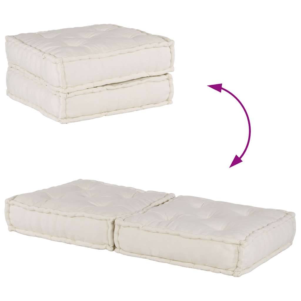 Canapé modulaire tissu coton crème 140 x 70 x 36 cm - PANGIVO - Image 7
