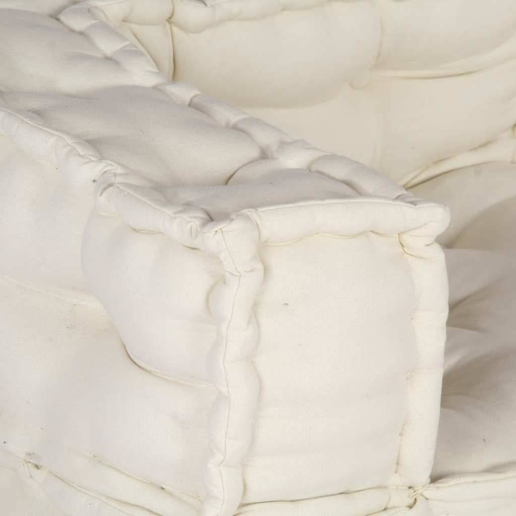 Canapé modulaire tissu coton crème 140 x 70 x 36 cm - PANGIVO - Image 8