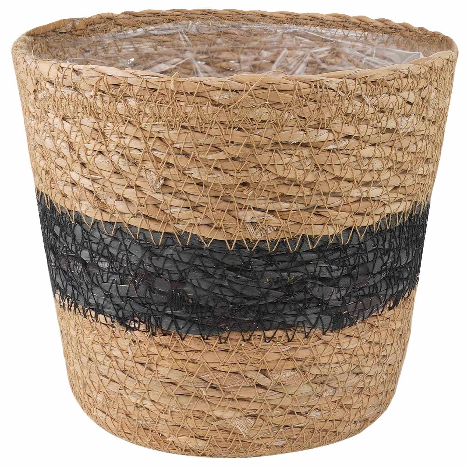 Vidaxl - Décoration Intérieure 3 pc Naturel et noir Ø26 x 19 cm 100 % Herbe de mer vidaXL 42012250 - Image 4
