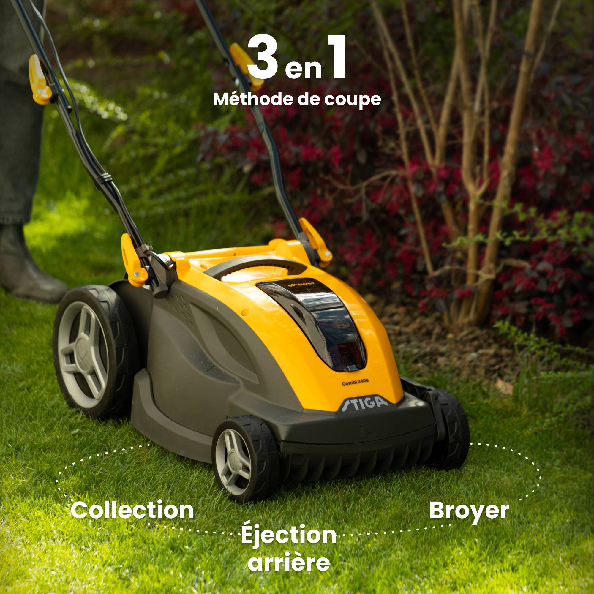 Stiga - Tondeuse Combi340e Kit, panier 40L, batterie 48V (4Ah), max. 350m² - STIGA - Image 4