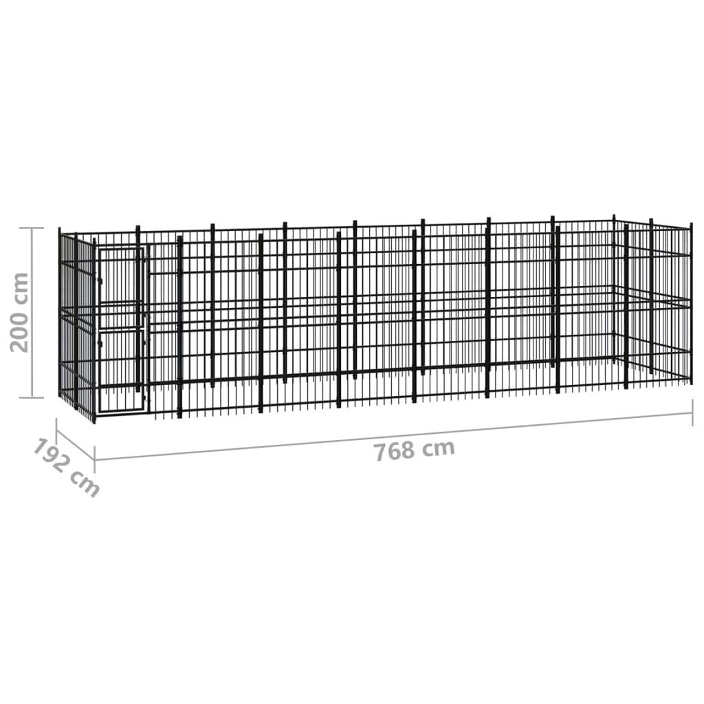 Vidaxl - Chenil d'extérieur pour chiens Acier 14,75 m² vidaXL 3097962 - Image 8