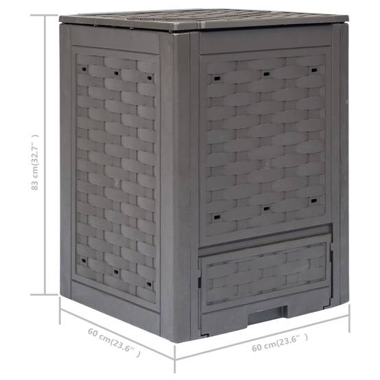 Composteurs de jardin plastique marron 60 x 60 x 83 cm - PANGIVO - Image 7