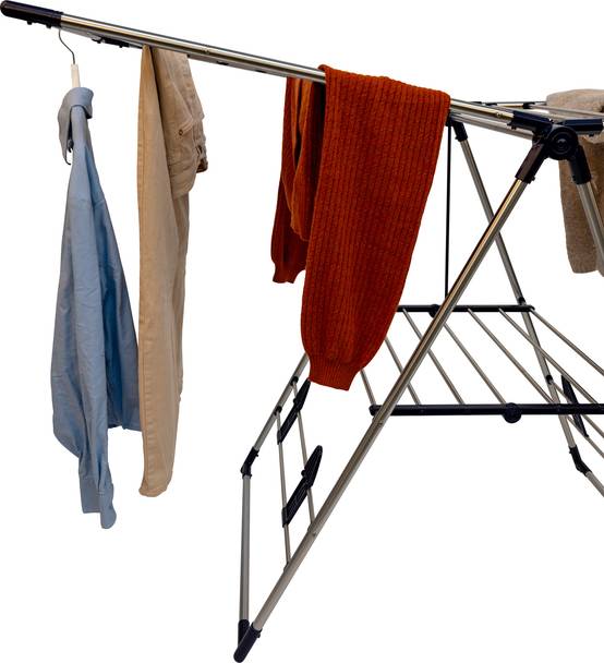 Séchoir linge modèle T inox avec porte-chaussures - PRACTO HOME - Image 10