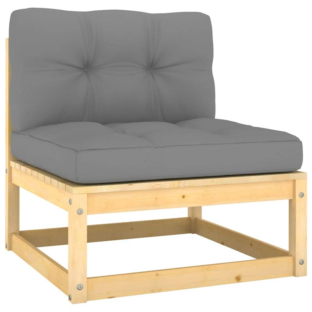Helloshop26 - Salon de jardin meuble d'extérieur ensemble de mobilier 7 pièces avec coussins bois de pin massif - Image 4