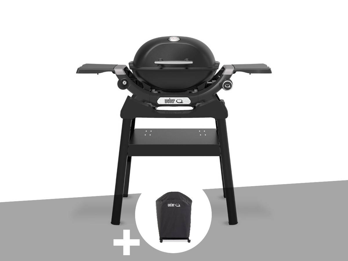 Weber - Barbecue à gaz Q 1200N noir avec pied + Housse - Weber - Image 1