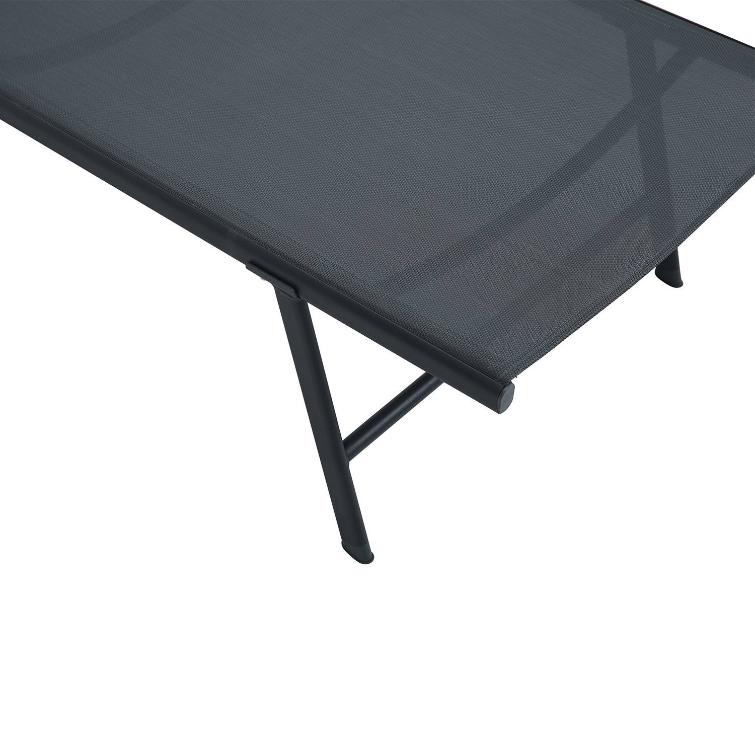 Autre - Lot de 2 transats inclinables et empilables - Anthracite - SUNNY - Image 3
