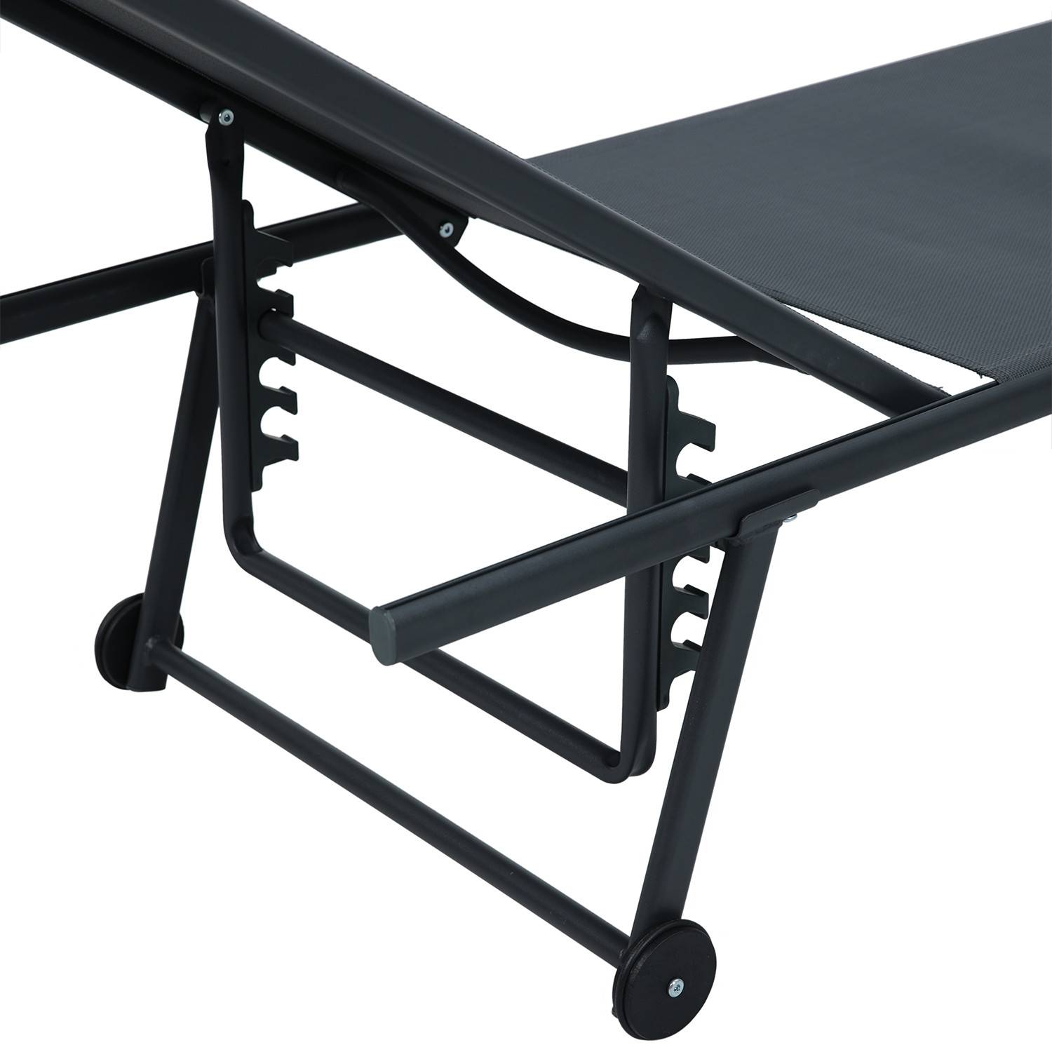 Autre - Lot de 2 transats inclinables et empilables - Anthracite - SUNNY - Image 2