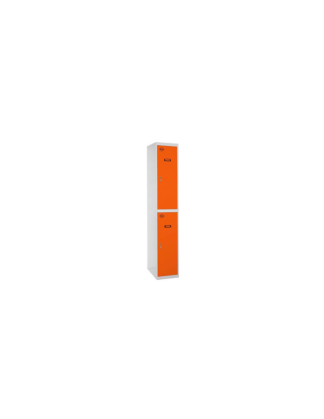 Casier-armoire Simonlocker Prof.dism.tandem 1/2 400 Ini Gr/oran Gris/orange 1800x400x500 - Simonrack
