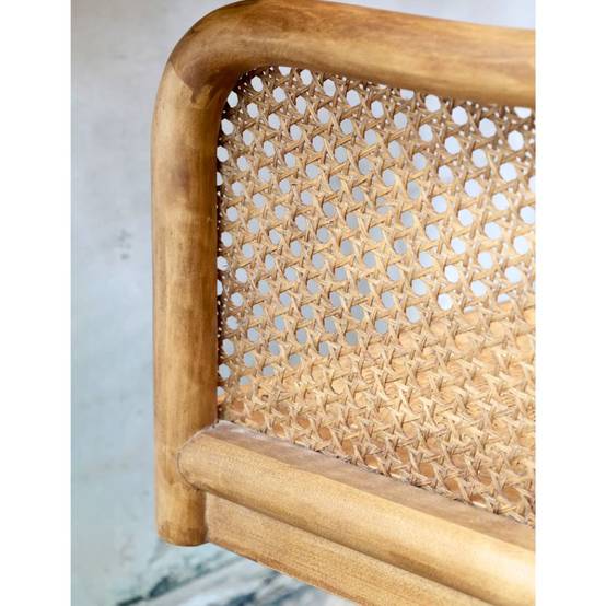 Chaise de bureau antique en rotin et bois de bouleau 62 x 62 x 92 cm Chemin de campagne - Image 6