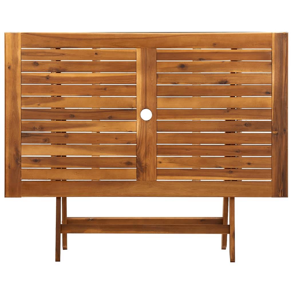Table de jardin - Table Extérieure - Table De Patio pliable 120x70x75 cm Bois d'acacia massif - Image 4