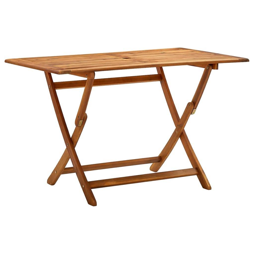 Table de jardin - Table Extérieure - Table De Patio pliable 120x70x75 cm Bois d'acacia massif - Image 2