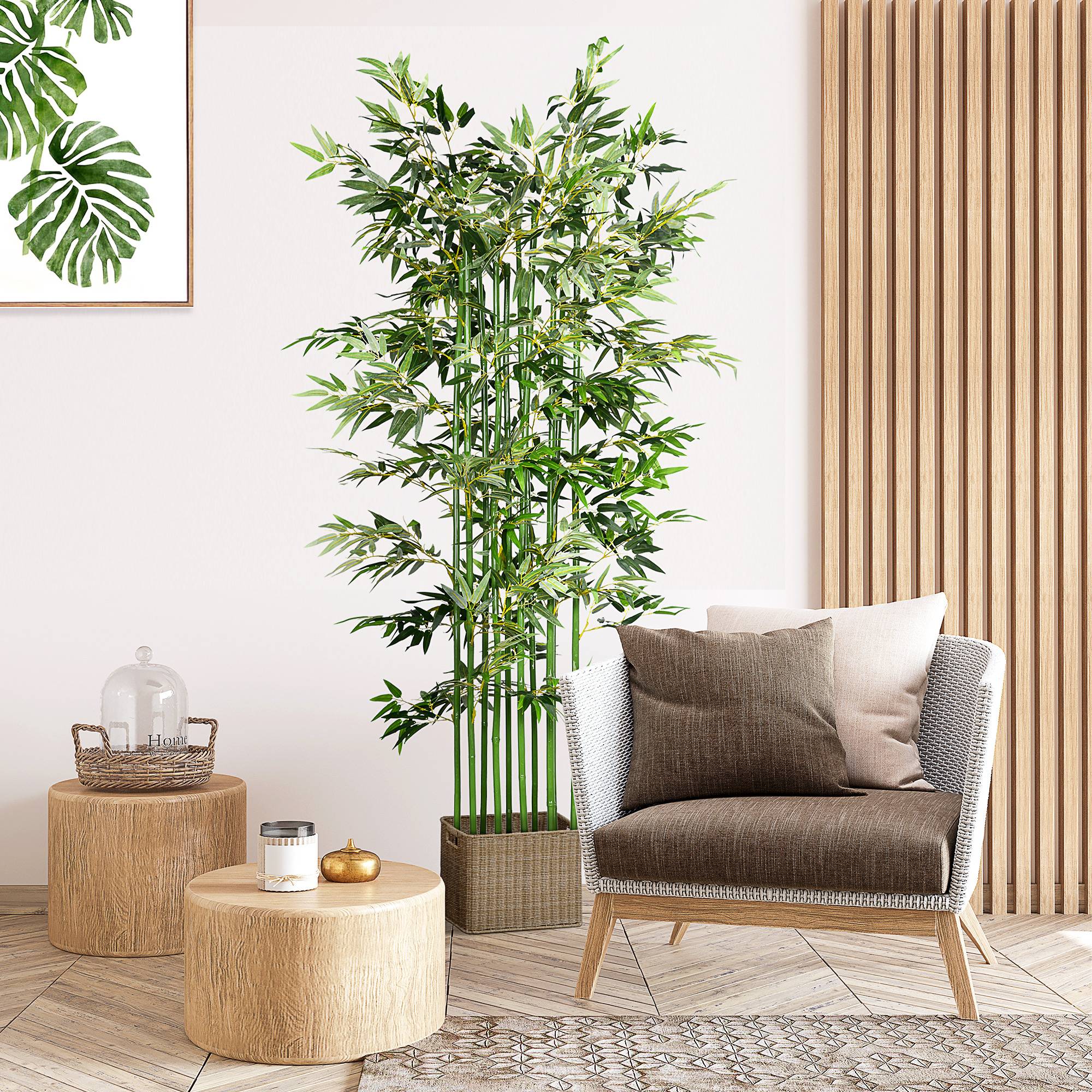 Sans Marque - Bambou artificiel, plante déco, aspect réel, facile, pour maison, 180 cm, vert - Image 4