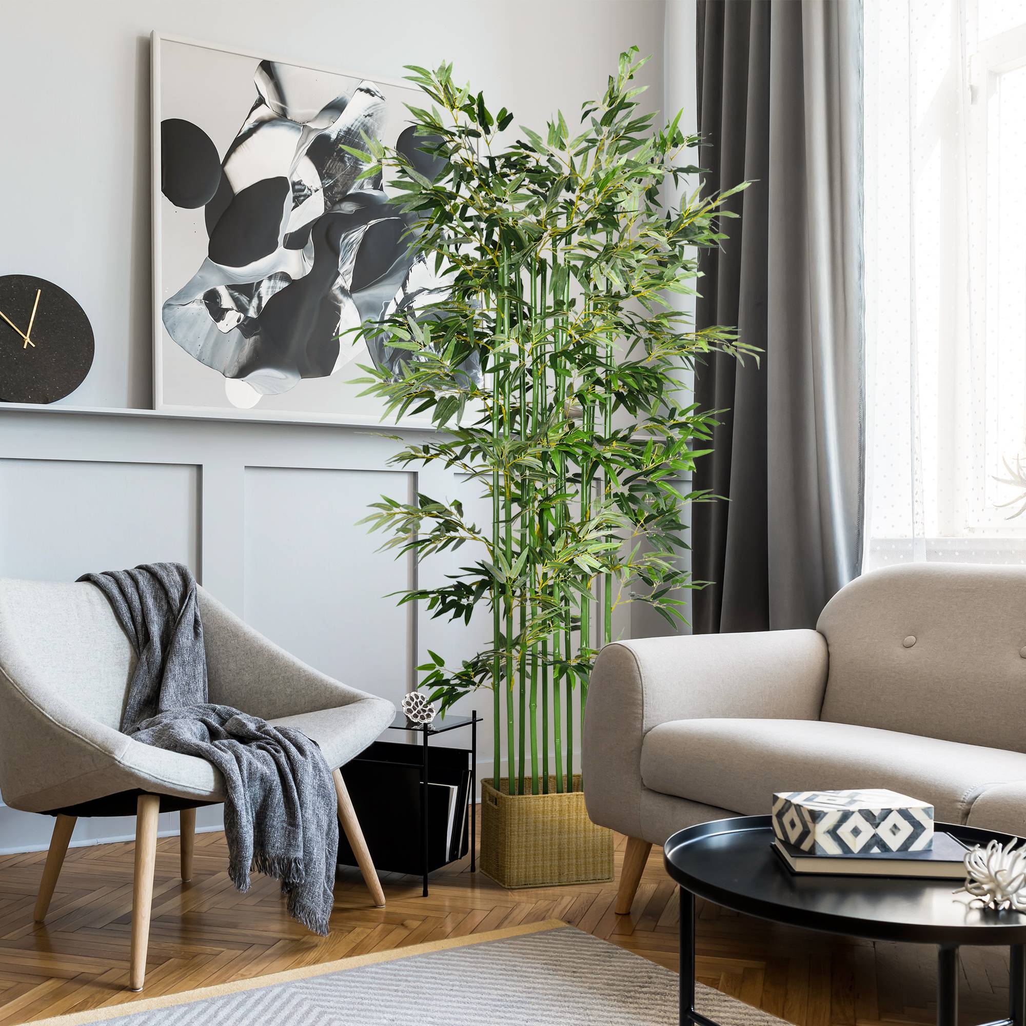 Sans Marque - Bambou artificiel, plante déco, aspect réel, facile, pour maison, 180 cm, vert - Image 3
