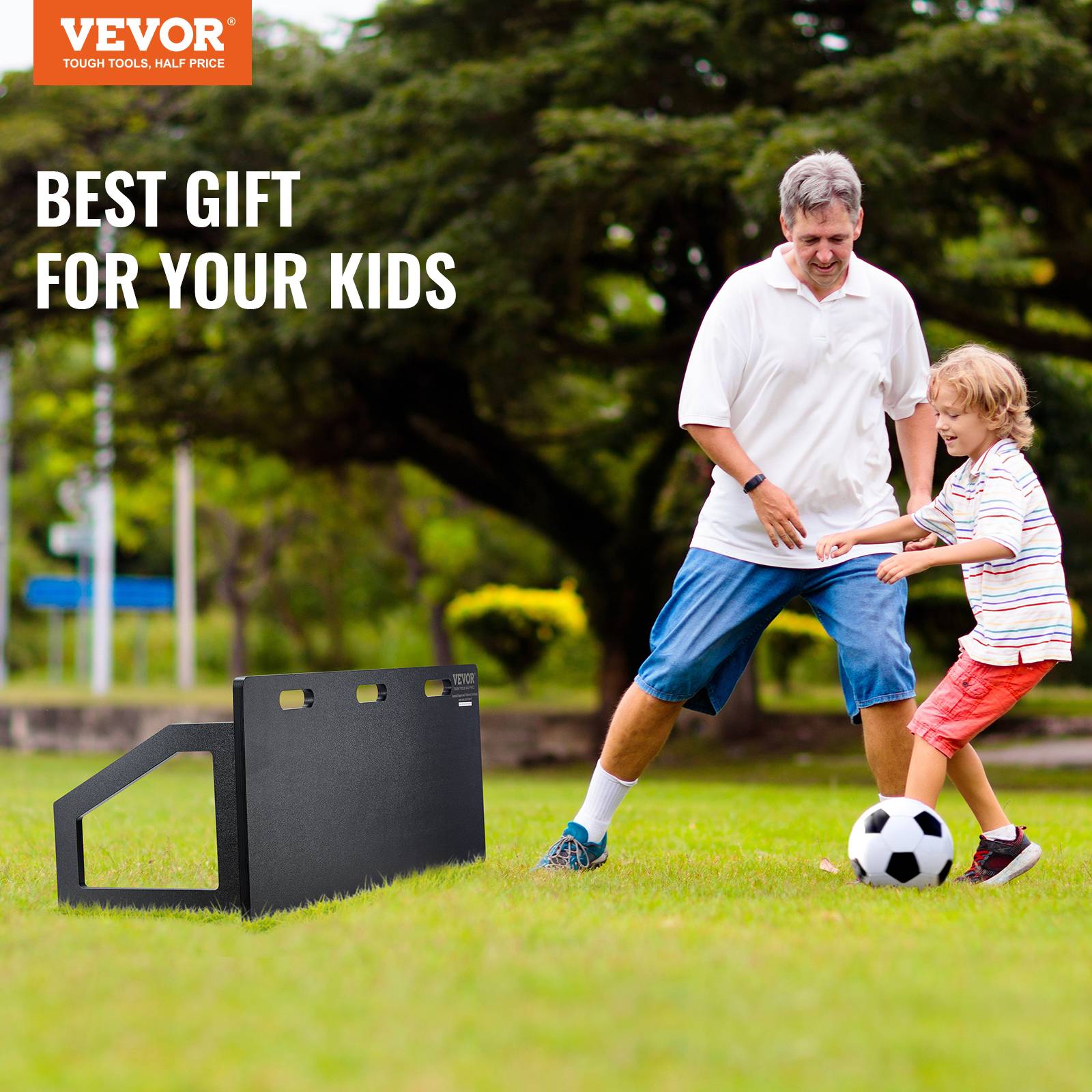 VEVOR Planche rebond football 115x45cm PEHD, 2 angles, entraînement passe/tir, enfants/adultes. - Image 7