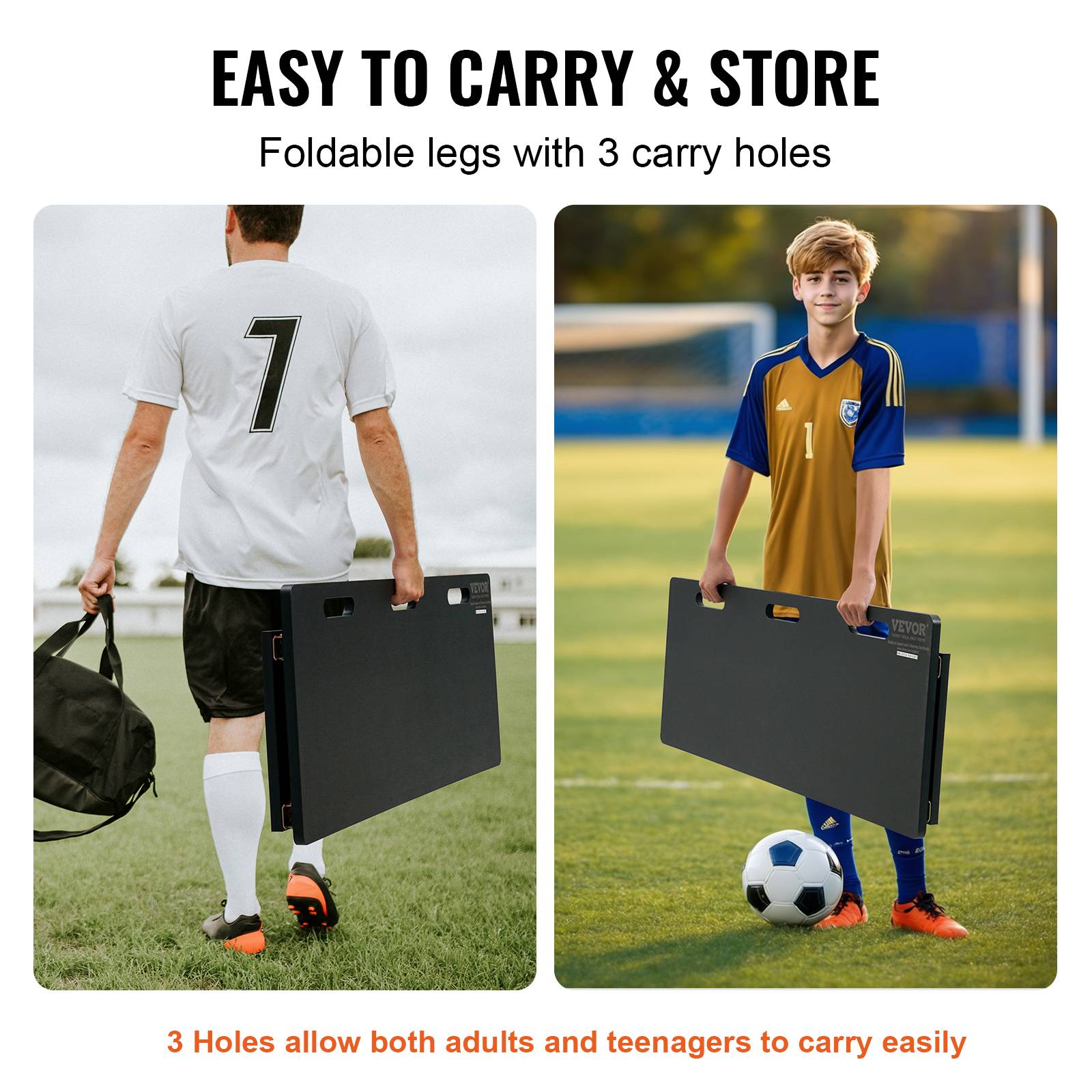 VEVOR Planche rebond football 115x45cm PEHD, 2 angles, entraînement passe/tir, enfants/adultes. - Image 5