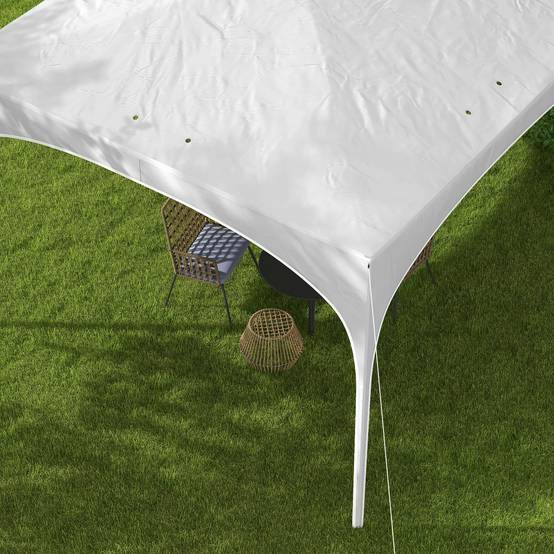 Tonnelle de jardin pliante à hauteur réglable, sac de transport étanche, résistante aux UV et sacs de lestage, blanche - Image 10