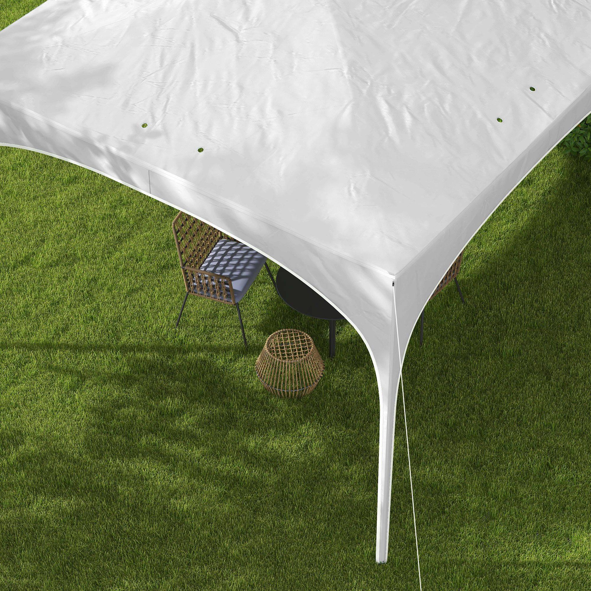 Tonnelle de jardin pliante à hauteur réglable, sac de transport étanche, résistante aux UV et sacs de lestage, blanche - Image 10