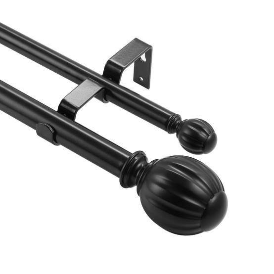 Vevor - VEVOR Tringle rideau double, extensible 92-183 cm. Fer, charge 13,6 kg, noir. - Image 1