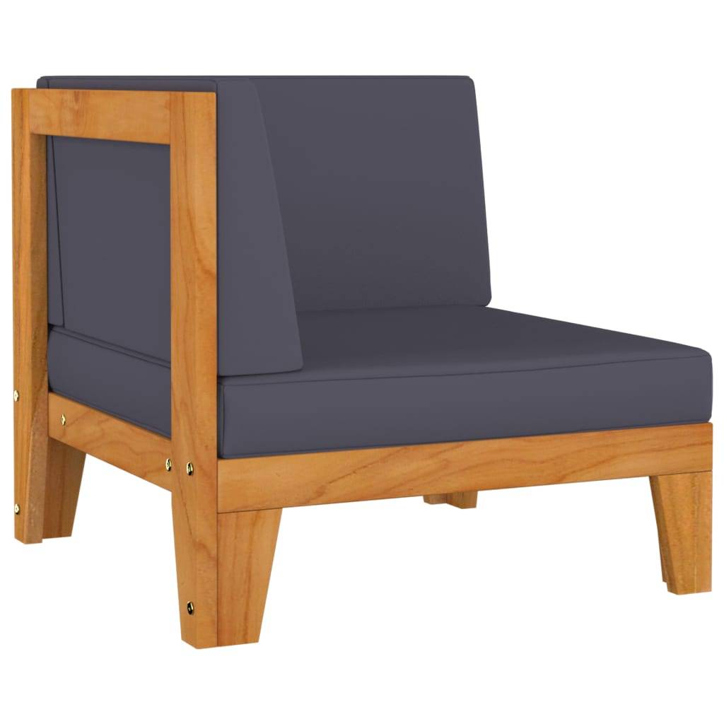 Helloshop26 - Salon de jardin meuble d'extérieur ensemble de mobilier 11 pièces avec coussins bois d'acacia solide - Image 3