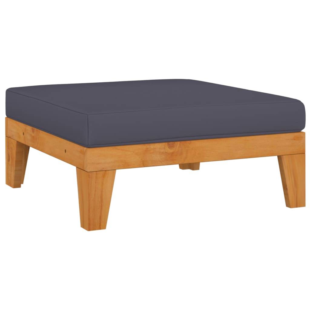 Helloshop26 - Salon de jardin meuble d'extérieur ensemble de mobilier 11 pièces avec coussins bois d'acacia solide - Image 6