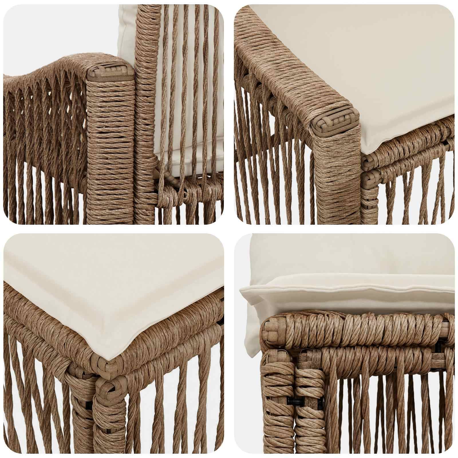 Vidaxl - Ensemble de canapé de jardin 4 pcs-Salons de jardin 4 place Beige polyrotin 362986 - Image 5