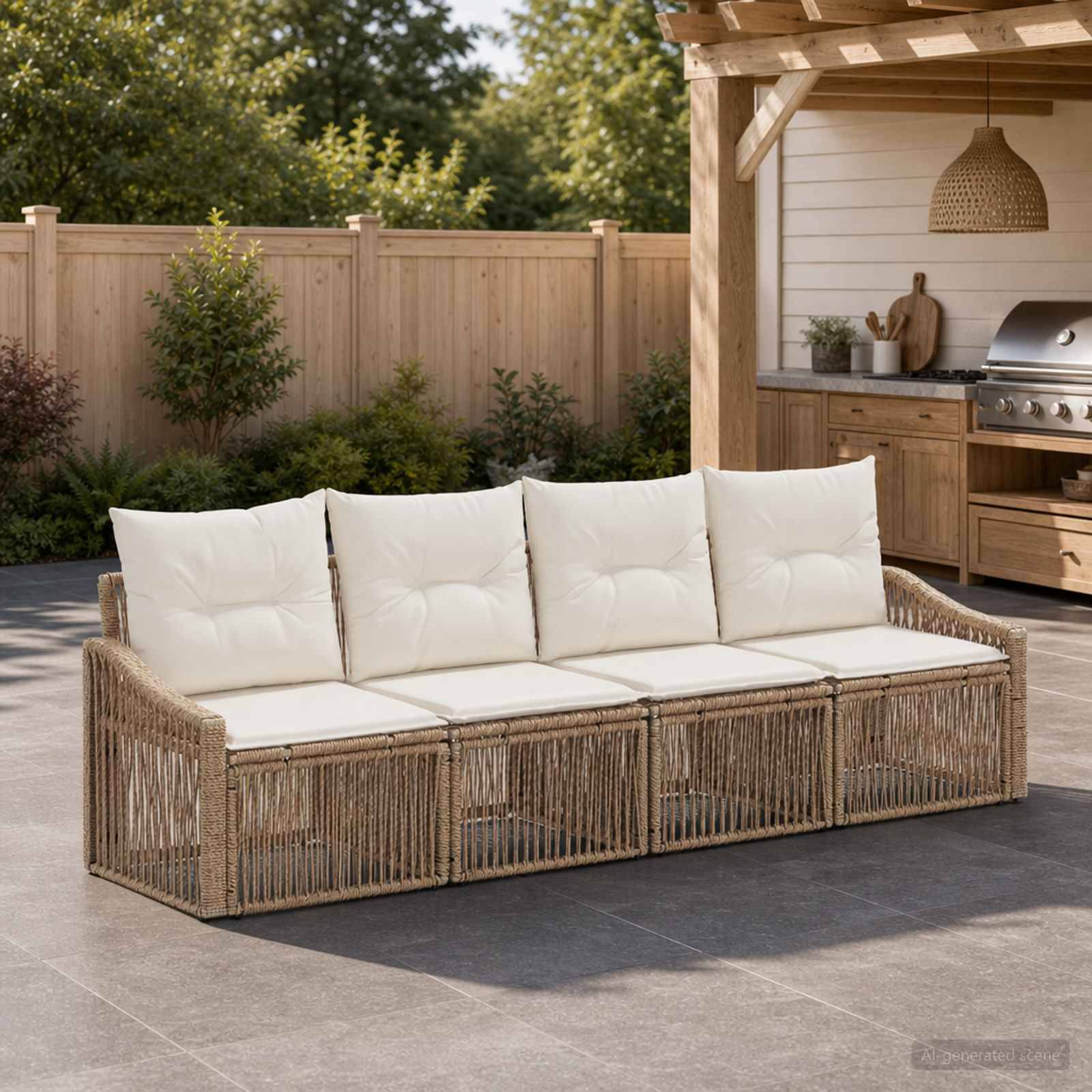 Vidaxl - Ensemble de canapé de jardin 4 pcs-Salons de jardin 4 place Beige polyrotin 362986 - Image 1