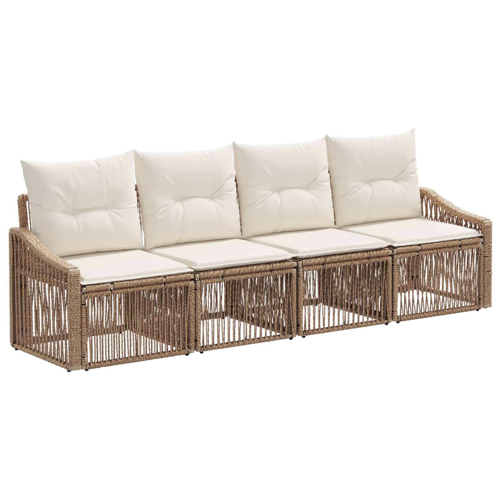 Vidaxl - Ensemble de canapé de jardin 4 pcs-Salons de jardin 4 place Beige polyrotin 362986 - Image 2