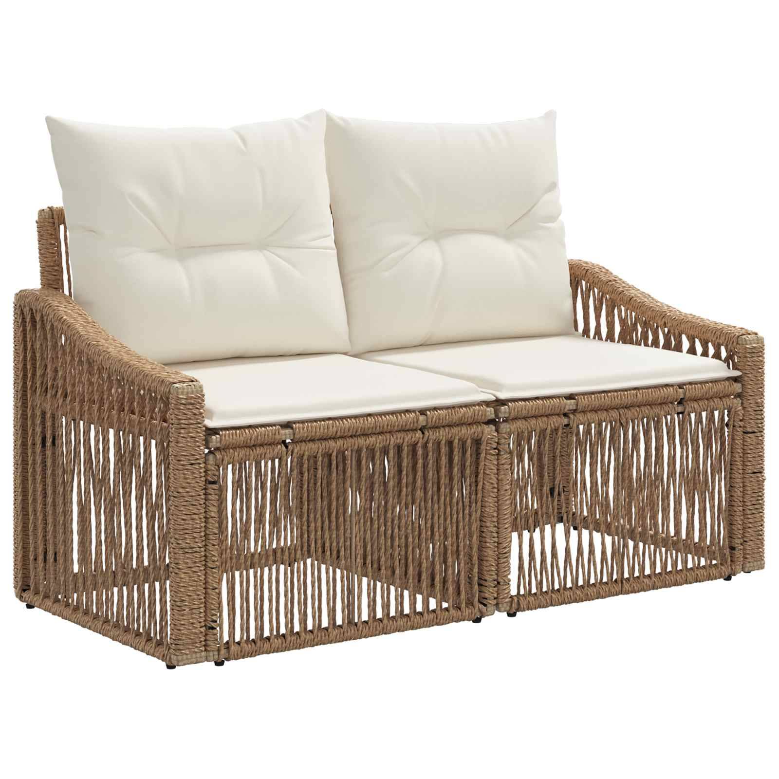 Vidaxl - Ensemble de canapé de jardin 4 pcs-Salons de jardin 4 place Beige polyrotin 362986 - Image 4