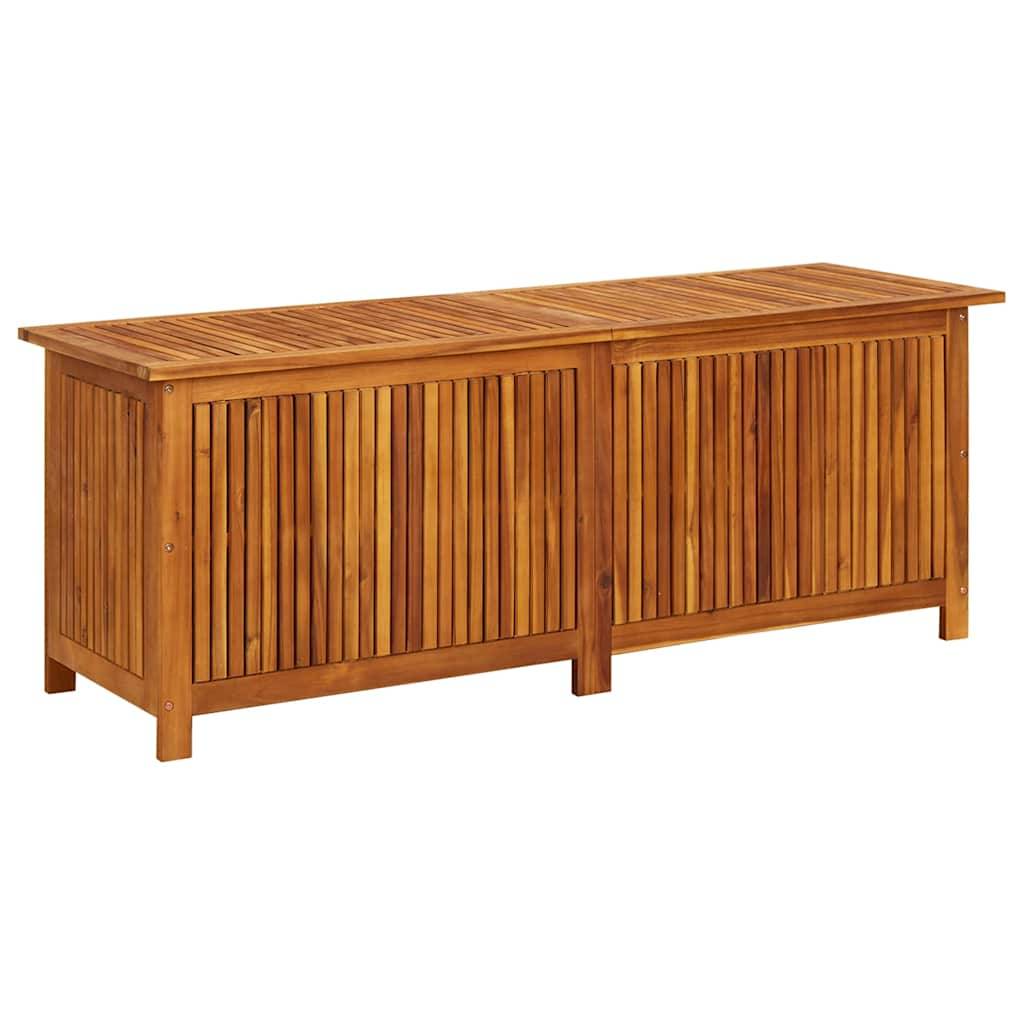 Coffre de jardin bois d'acacia naturel 150 x 50 x 58 cm - PANGIVO - Image 2