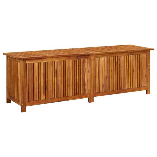 Helloshop26 - Coffre boîte meuble de jardin rangement 175 x 50 x 58 cm bois d'acacia solide - Image 1