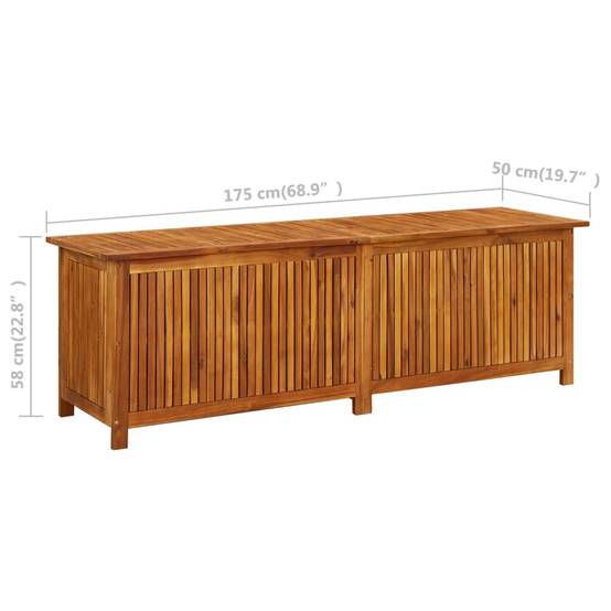 Helloshop26 - Coffre boîte meuble de jardin rangement 175 x 50 x 58 cm bois d'acacia solide - Image 8