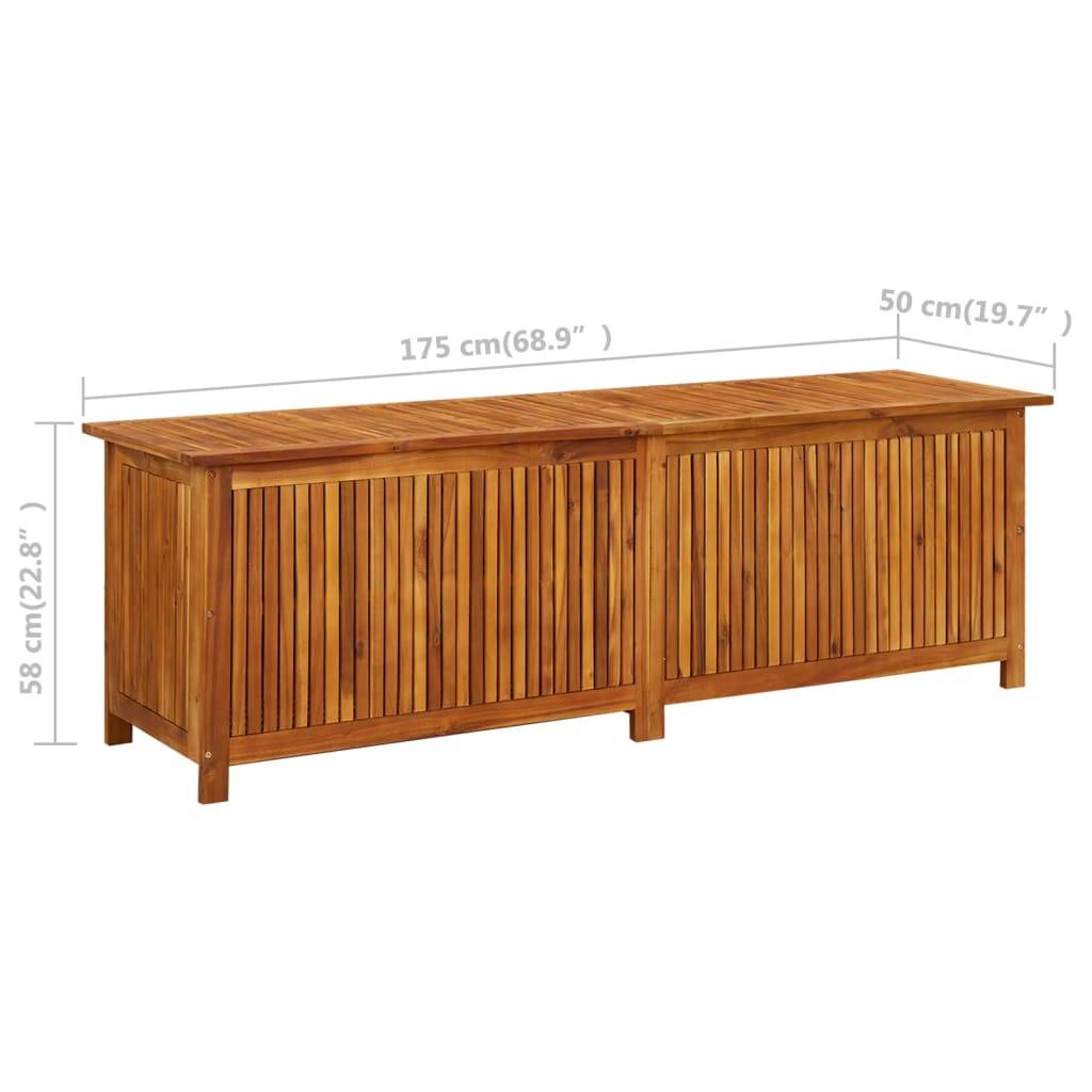 Helloshop26 - Coffre boîte meuble de jardin rangement 175 x 50 x 58 cm bois d'acacia solide - Image 8