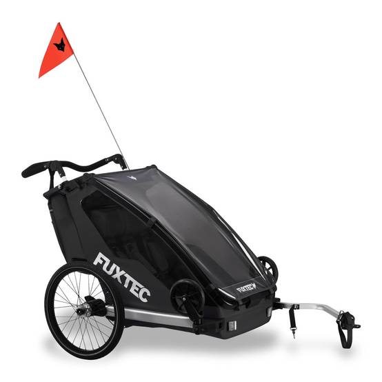 FUXTEC - Remorque vélo noire - FUXTEC Sport Cruiser - charge max. 45kg, 2 ceintures 5 points, Enfants Poussette Pliable - Image 4