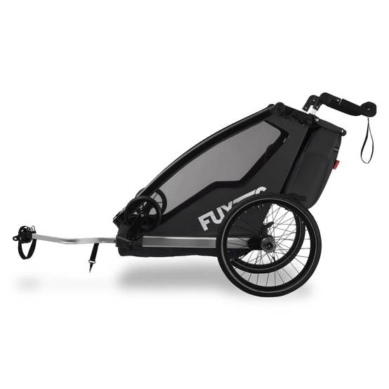 FUXTEC - Remorque vélo noire - FUXTEC Sport Cruiser - charge max. 45kg, 2 ceintures 5 points, Enfants Poussette Pliable - Image 6