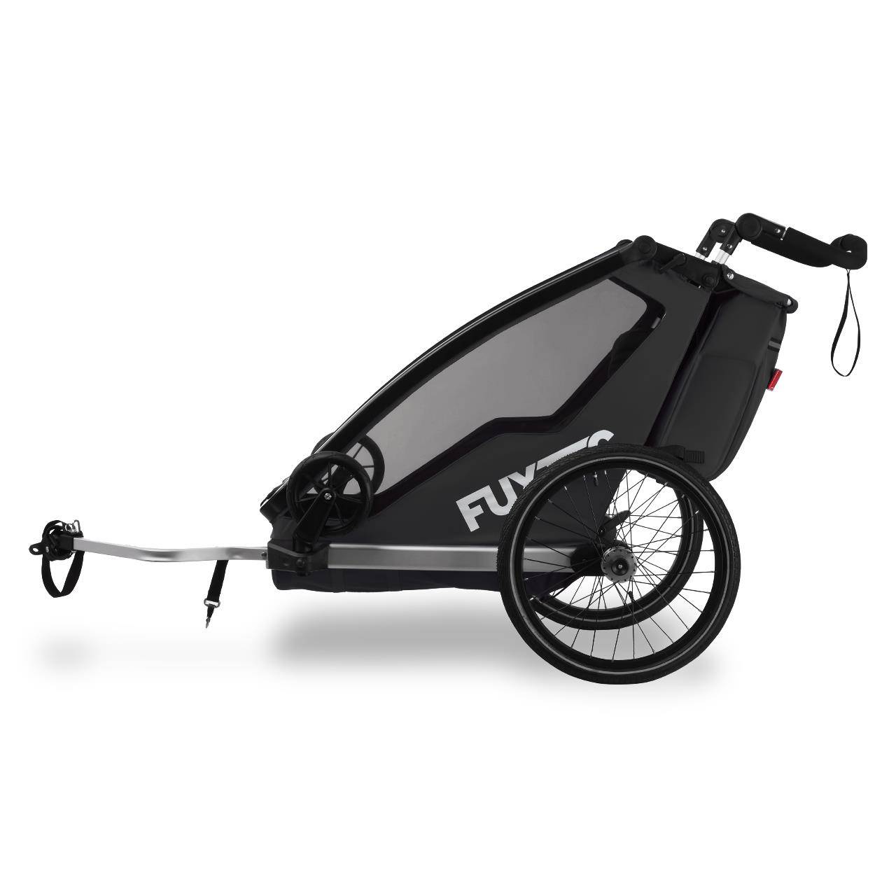 FUXTEC - Remorque vélo noire - FUXTEC Sport Cruiser - charge max. 45kg, 2 ceintures 5 points, Enfants Poussette Pliable - Image 6