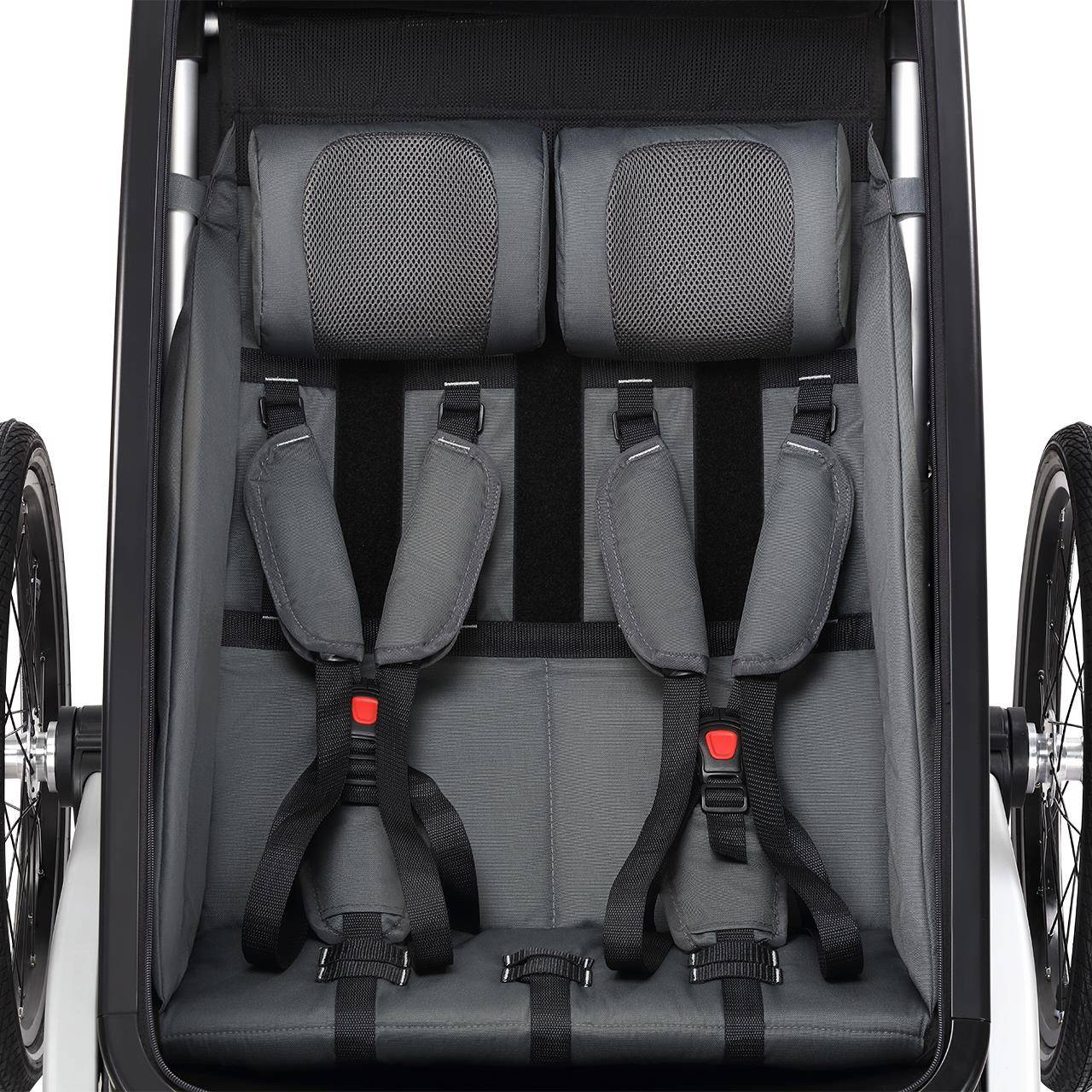 FUXTEC - Remorque vélo noire - FUXTEC Sport Cruiser - charge max. 45kg, 2 ceintures 5 points, Enfants Poussette Pliable - Image 3