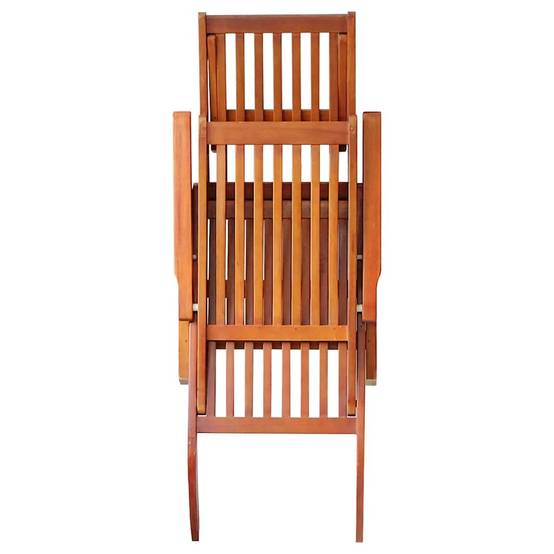 Chaise longue | Transat | Bain de soleil d'extérieur repose-pied et coussin Acacia solide - Image 4