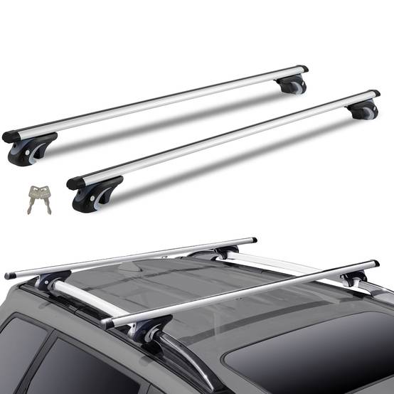 VEVOR Barres de toit transversales 2 PCs, aluminium, charge 90,7 kg, largeur 190-1180 mm, verrouillables. - Image 1